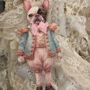 FRENCH BULL DOG ORNAMENT*MAJOR*DRESSED IN HIS BEST*iRRESISTIBLE